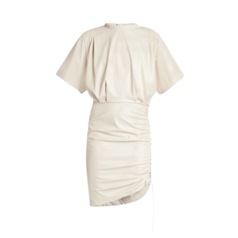 MARANT Etoile Balesi Short Sleeve Mini Dress Chalk - Picture 2 of 9